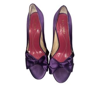 Kate Spade Purple Open Toe Bow Heels Size 6